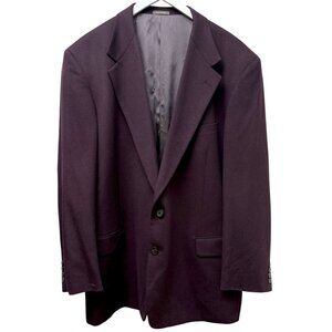 CALVIN KLEIN Luxury Mens Sport Coat Size 46L Cashmere Wool Plum Purple Blazer